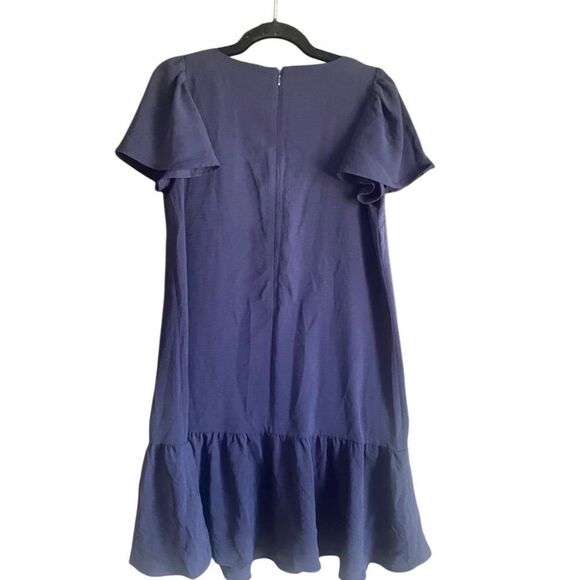 DKNY Navy Boat Neck Flutter Sleeve Dress. Size 8. - Picture 7 of 12